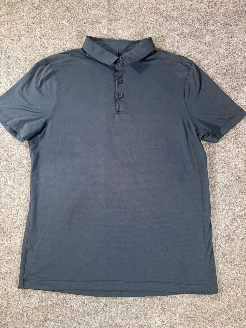 Lululemon Evolution Short Sleeve Polo‎ Shirt Mens M Blue Golf Performance